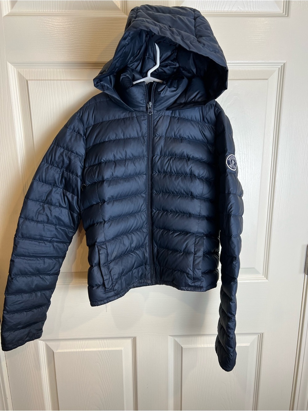Abercrombie Kids Hooded down Puffer Jacket in Navy